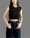 StreetVibe Cropped Woven Crop Top
