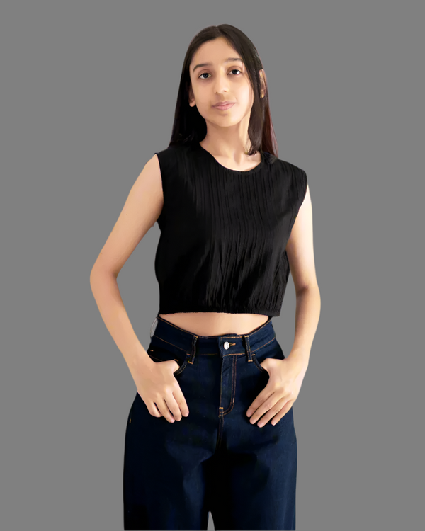 StreetVibe Cropped Woven Crop Top