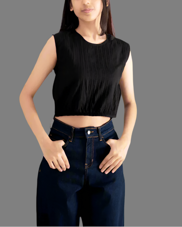 StreetVibe Cropped Woven Crop Top