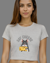 StreetVibe Cropped Graphic Print Tee Say Cheese