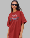 Teen girl wearing oversized graphic t-shirt with 'Bloom Image' design – streetwear style by YoungnCool - YnCLife