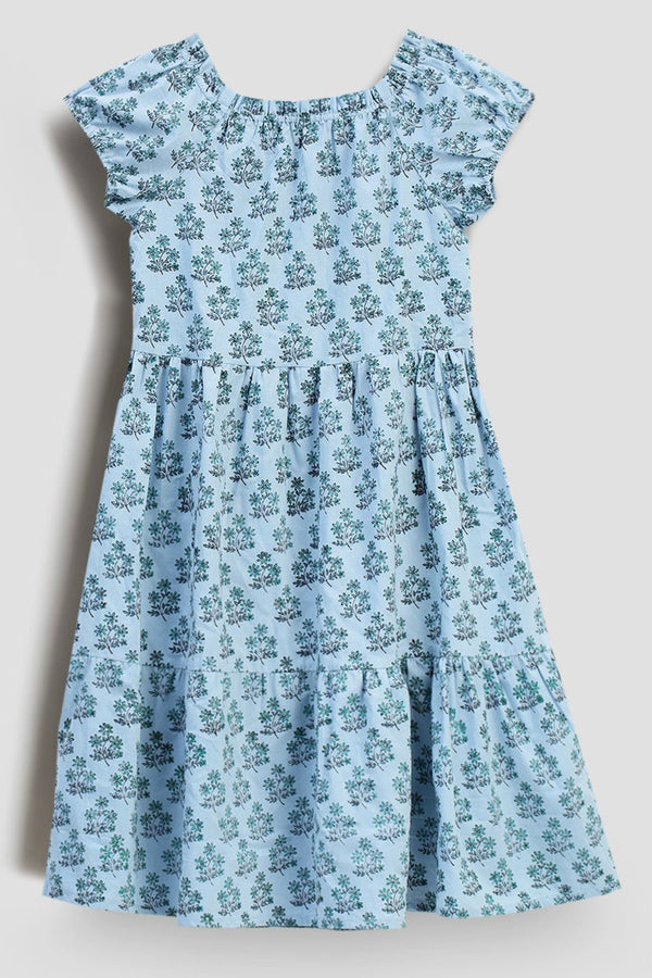 Teen girl blue printed dressrelaxed fit – YoungnCool l YnCLife