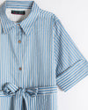Teen girl blue Striped Shirt dress with collar relaxed fit – YoungnCool l YnCLife