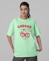Teen girl oversized graphic t-shirt with 'Cherry Bliss' design – streetwear style by YoungnCool-YnCLife