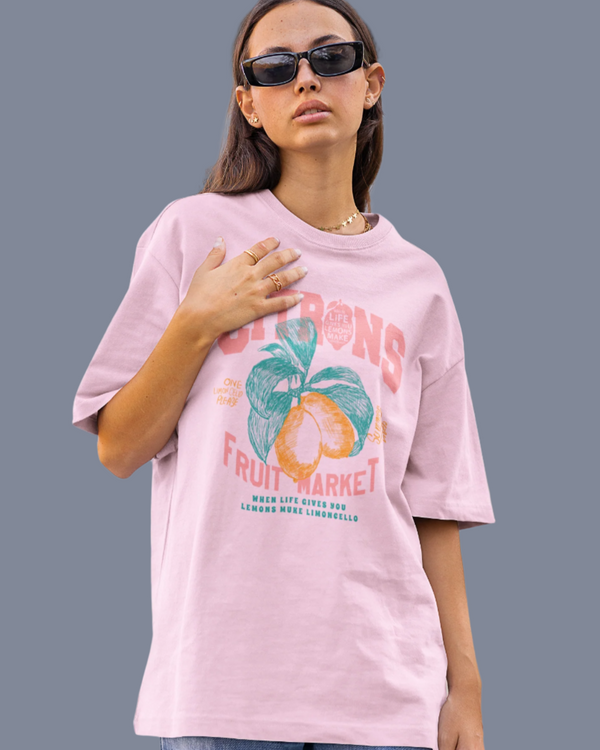 Teen girl wearing oversized graphic t-shirt with 'Citron' design – streetwear style by YoungnCool-YnCLife