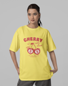 StreetVibe Oversized Graphic Print T-Shirt Cherry