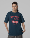 StreetVibe Oversized Graphic Print T-Shirt Cherry
