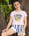 StreetVibe Cropped Graphic Print Tee Lemon Crop top