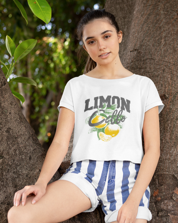 StreetVibe Cropped Graphic Print Tee Lemon Crop top