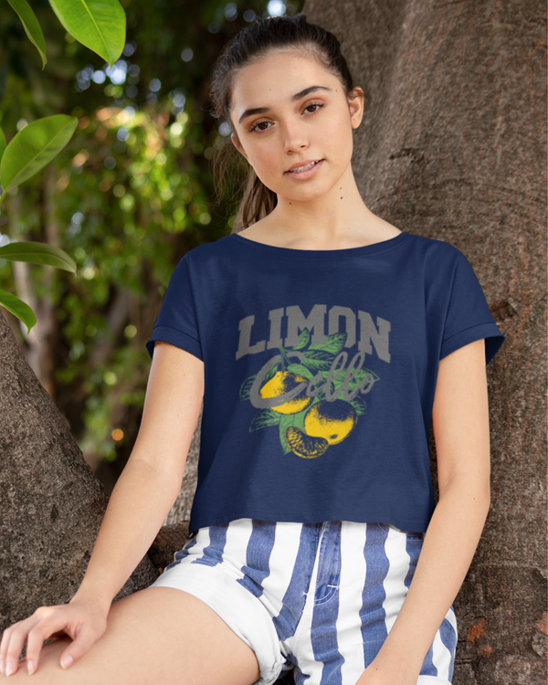 StreetVibe Cropped Graphic Print Tee Lemon Crop top