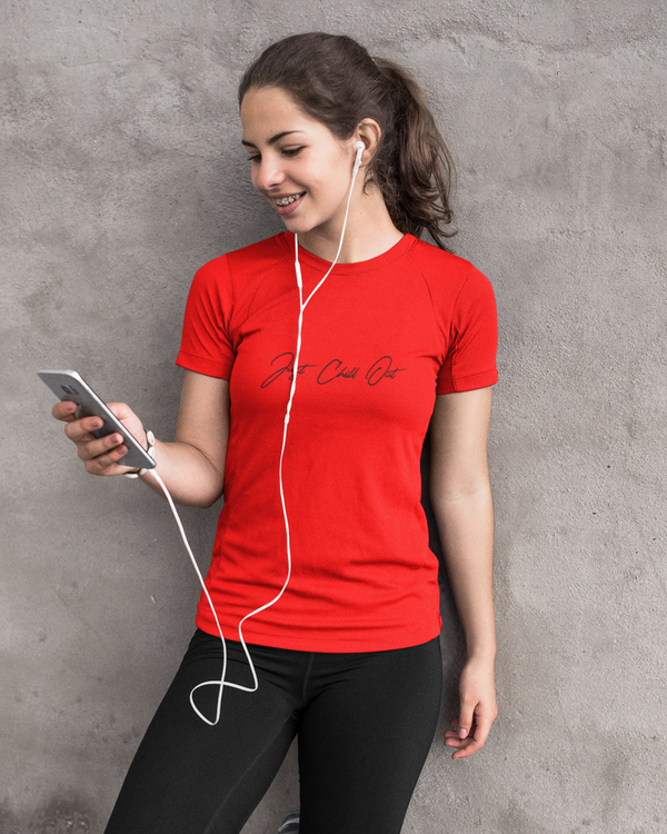 Teen girl wearing graphic t-shirt with 'Chill Quote' design – streetwear style by YoungnCool.