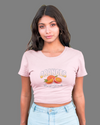 StreetVibe Cropped Graphic Print Tee Oranges