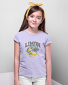 Teen girl wearing graphic t-shirt with 'Lemons Print' design – streetwear style by YoungnCool-YnCLife