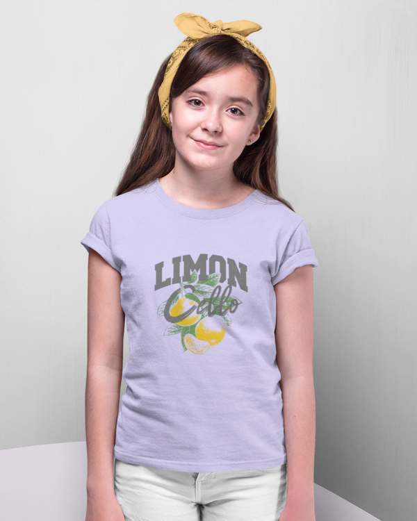 Teen girl wearing graphic t-shirt with 'Lemons Print' design – streetwear style by YoungnCool-YnCLife