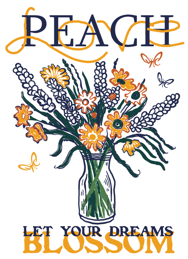 oversized graphic t-shirt with 'Peach Print' design – streetwear style by YoungnCool-YnCLife