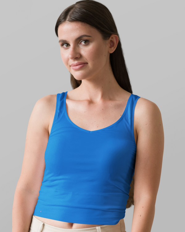 StreetVibe Solid Cropped Tank Top