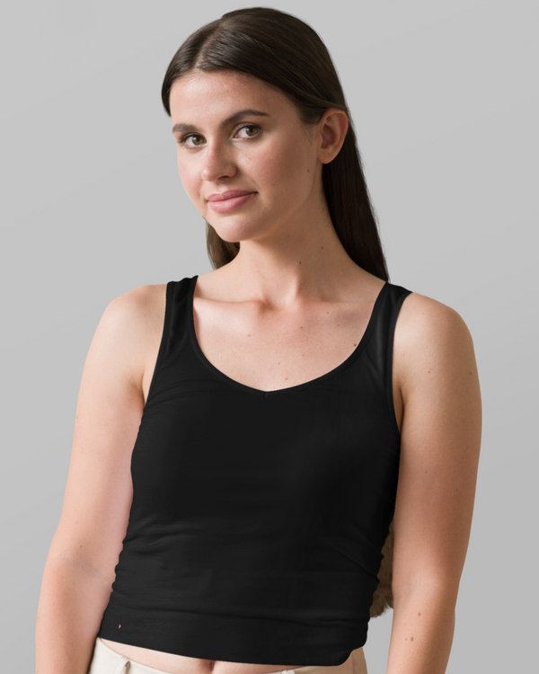 StreetVibe Solid Cropped Tank Top