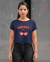 StreetVibe Cropped Graphic Print Tee Cherry