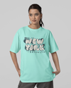 Teen girl wearing oversized graphic t-shirt with 'New York City Print' design – streetwear style by YoungnCool YnCLife