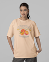 Teen girl wearing oversized graphic t-shirt with 'Oranges Image' design – streetwear style by YoungnCool-YnCLife