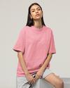 Teen girl wearing oversized solid t-shirt streetwear style by YoungnCool-YnCLife