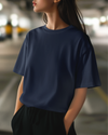 Teen girl wearing oversized solid t-shirt streetwear style by YoungnCool-YnCLife