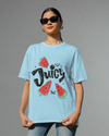 Teen girl wearing graphic t-shirt with 'Juicy' design – streetwear style by YoungnCool-YnCLife