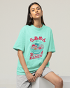 Teen girl wearing oversized graphic t-shirt with 'Ramen Image' design – streetwear style by YoungnCool-YnCLife