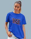 Teen girl wearing oversized graphic t-shirt with 'Rock Star' design – streetwear style by YoungnCool-ynclife