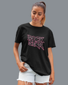 Teen girl wearing oversized graphic t-shirt with 'Rock Star' design – streetwear style by YoungnCool YnCLife