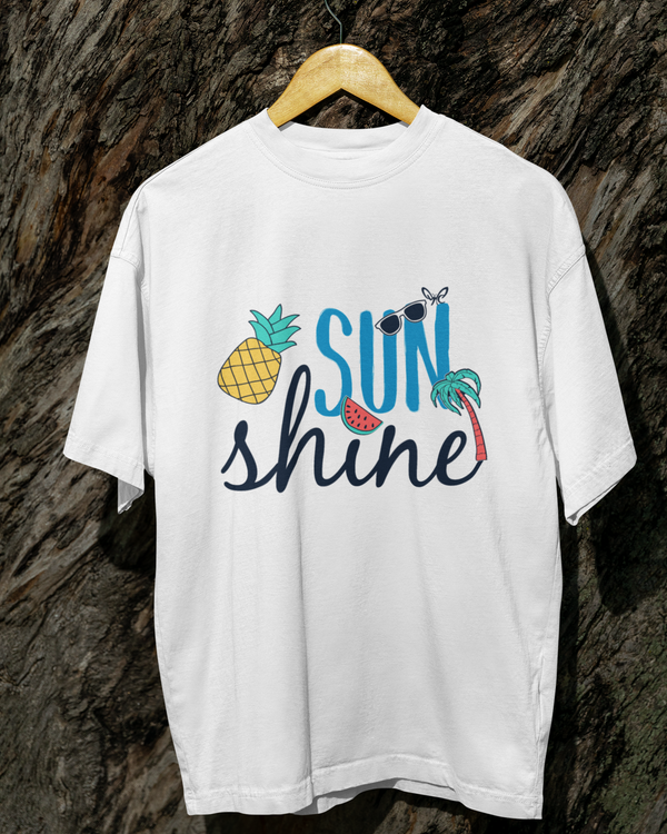 Teen girl wearing graphic t-shirt with 'Sunshine Fruits' design – streetwear style by YoungnCool - YnCLife