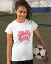 Teen girl wearing oversized graphic t-shirt with 'Girl power' design – streetwear style by YoungnCool ynclife