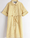 Teen girl yellow Striped Shirt dress with collar relaxed fit – YoungnCool l YnCLife