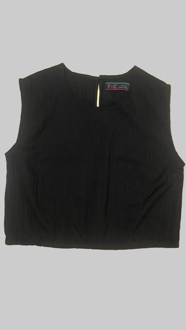 Black sleeveless top