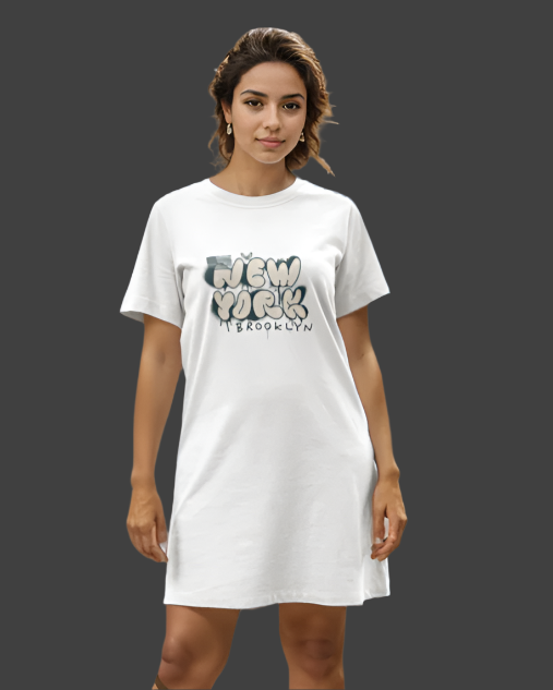UrbanTwirl Graphic Print Knit Dress New York