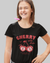 Teen girl wearing graphic t-shirt with 'Cherry Bliss' design – streetwear style by YoungnCool-YnCLife