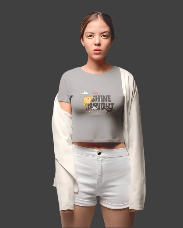 StreetVibe Cropped Graphic Print Tee