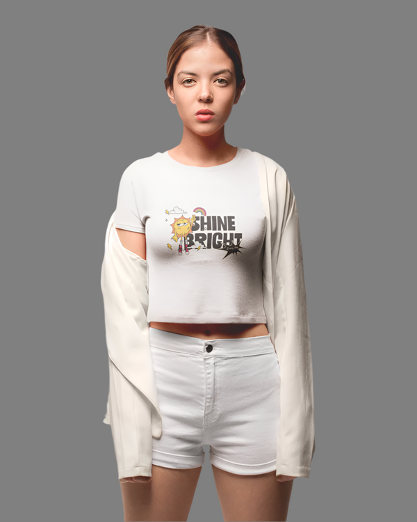 StreetVibe Cropped Graphic Print Tee