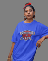 Teen girl wearing oversized graphic t-shirt with design – streetwear style by YoungnCool.