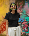 StreetVibe Cropped Solid Tee
