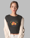 StreetVibe Cropped Graphic Print Tee Oranges