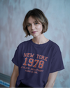 Teen girl wearing oversized graphic t-shirt with 'New York City Print' design – streetwear style by YoungnCool-YnCLife