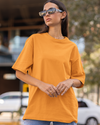 Teen girl wearing oversized solid t-shirt streetwear style by YoungnCool-YnCLife