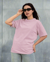 Teen girl wearing oversized solid t-shirt streetwear style by YoungnCool-YnCLife