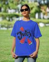 Teen girl wearing graphic t-shirt with 'Juicy' design – streetwear style by YoungnCool-YnCLife