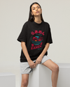 Teen girl wearing oversized graphic t-shirt with 'Ramen Image' design – streetwear style by YoungnCool-YnCLife