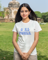 Teen girl wearing graphic t-shirt with 'Girl Power' design – streetwear style by YoungnCool- YnCLife