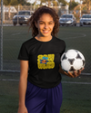 Teen girl wearing graphic t-shirt with 'stay weird Quote' design – streetwear style by YoungnCool YnCLife