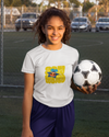 Teen girl wearing graphic t-shirt with 'stay weird Quote' design – streetwear style by YoungnCool YnCLife