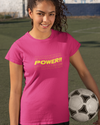 Teen girl wearing Power graphic t-shirt with design – streetwear style by YoungnCool YnCLife